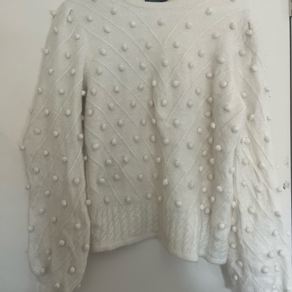 Vineyard Vines Cream Pom-Pom Sweater